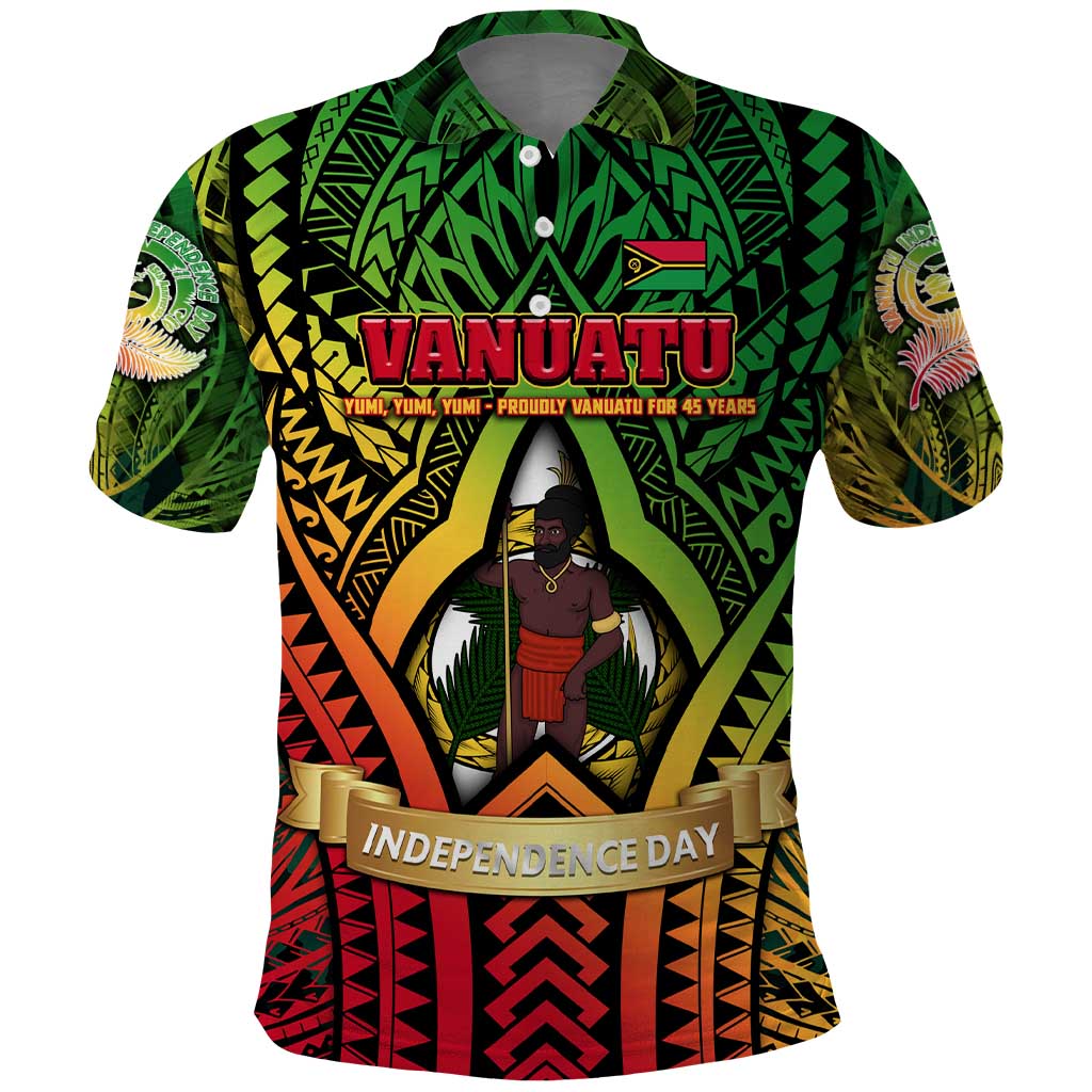 Vanuatu 45th Independence Anniversary Polo Shirt Embracing Our Traditions Shaping Our Future DT02 Art - Polynesian Pride