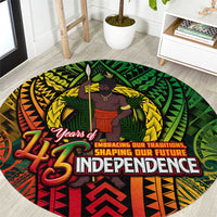 Vanuatu 45th Independence Anniversary Round Carpet Embracing Our Traditions Shaping Our Future DT02 Art - Polynesian Pride