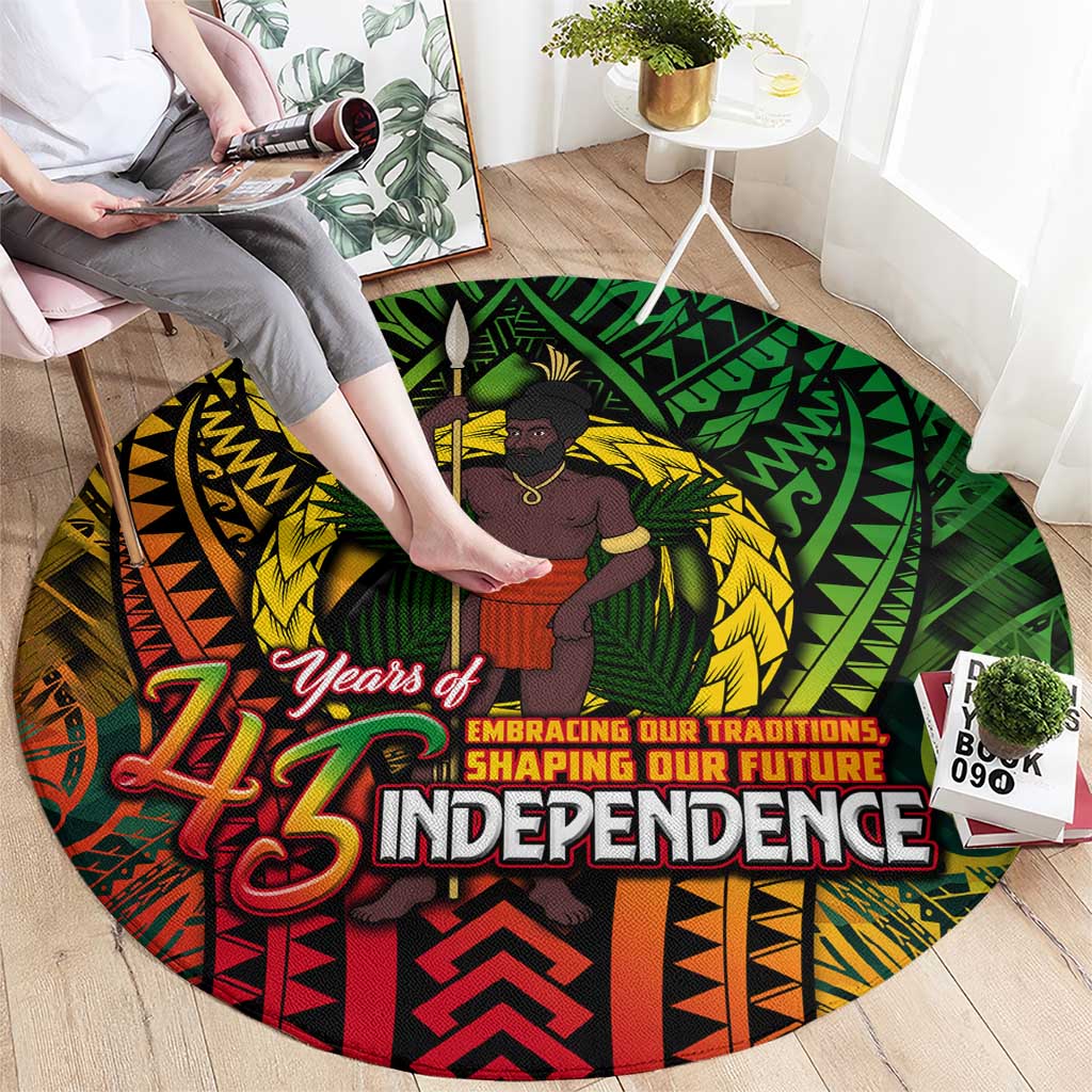 Vanuatu 45th Independence Anniversary Round Carpet Embracing Our Traditions Shaping Our Future DT02 - Polynesian Pride