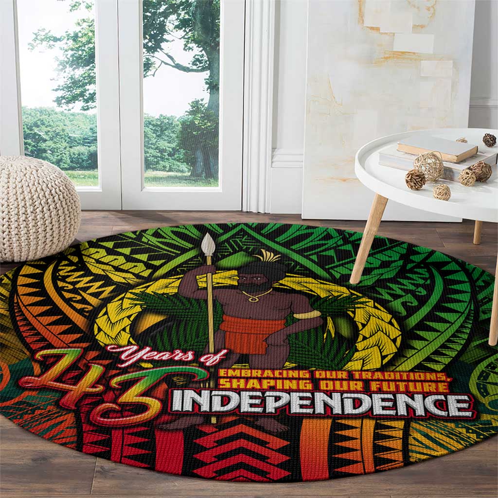 Vanuatu 45th Independence Anniversary Round Carpet Embracing Our Traditions Shaping Our Future DT02 - Polynesian Pride
