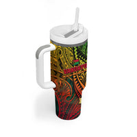 Vanuatu 45th Independence Anniversary Tumbler With Handle Embracing Our Traditions Shaping Our Future DT02 - Polynesian Pride