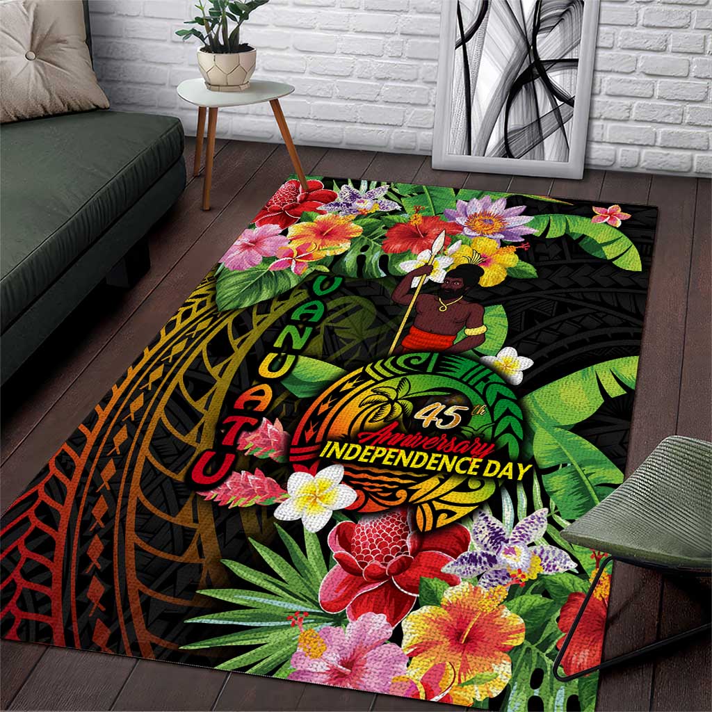 45th Anniversary of Freedom Vanuatu Area Rug Island Pride Cultural Power Pacific Unity DT02 Art - Polynesian Pride