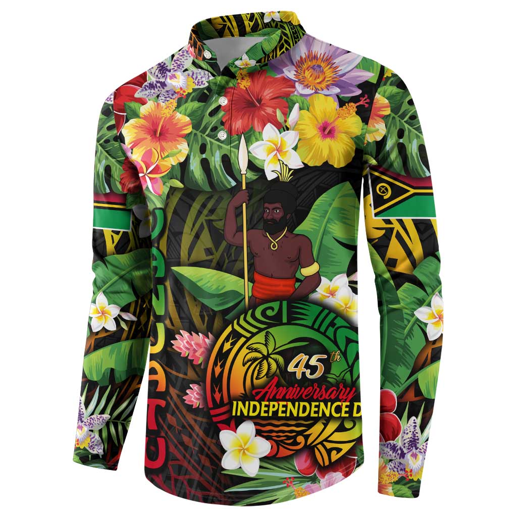 45th Anniversary of Freedom Vanuatu Button Sweatshirt Island Pride Cultural Power Pacific Unity DT02 - Polynesian Pride