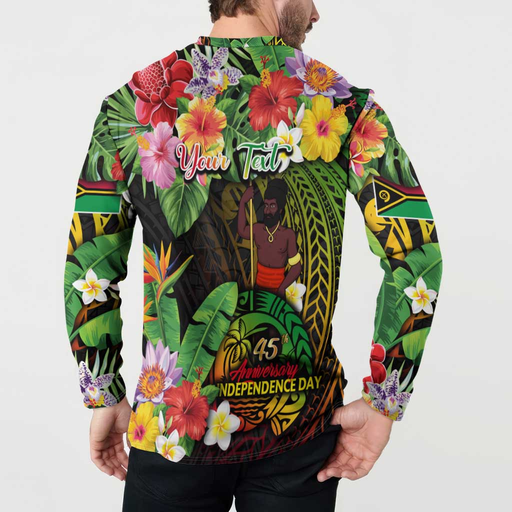 45th Anniversary of Freedom Vanuatu Button Sweatshirt Island Pride Cultural Power Pacific Unity DT02 - Polynesian Pride