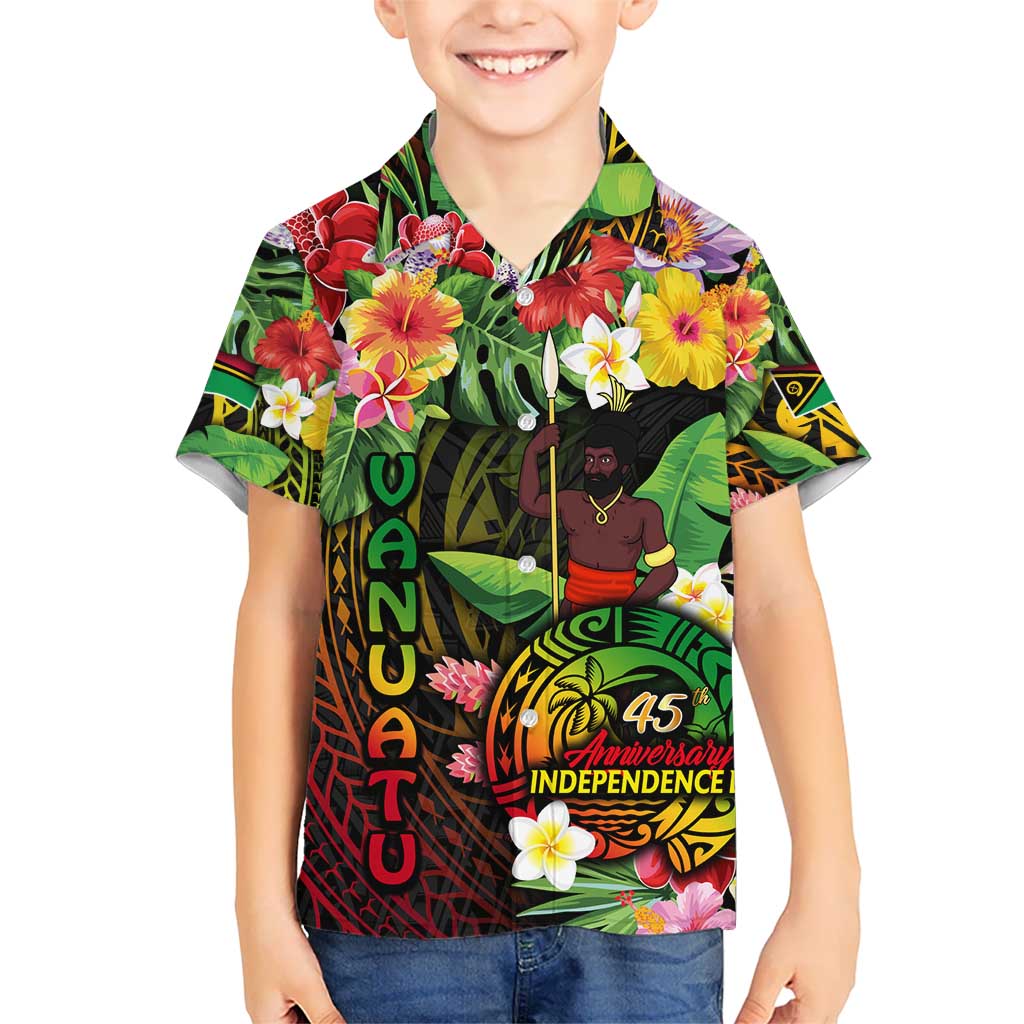 45th Anniversary of Freedom Vanuatu Kid Hawaiian Shirt Island Pride Cultural Power Pacific Unity DT02 Kid Art - Polynesian Pride
