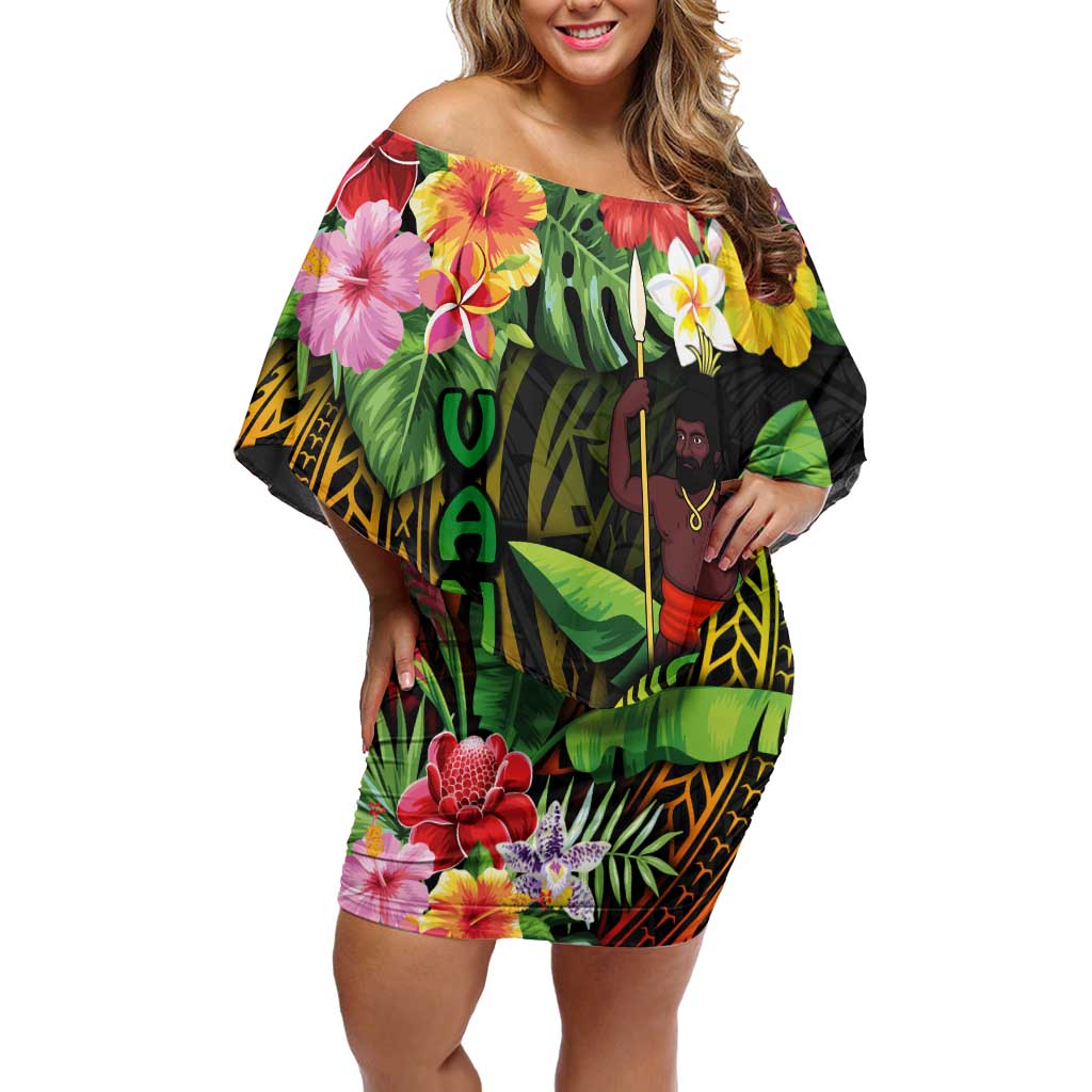 45th Anniversary of Freedom Vanuatu Off Shoulder Short Dress Island Pride Cultural Power Pacific Unity DT02 Women Art - Polynesian Pride