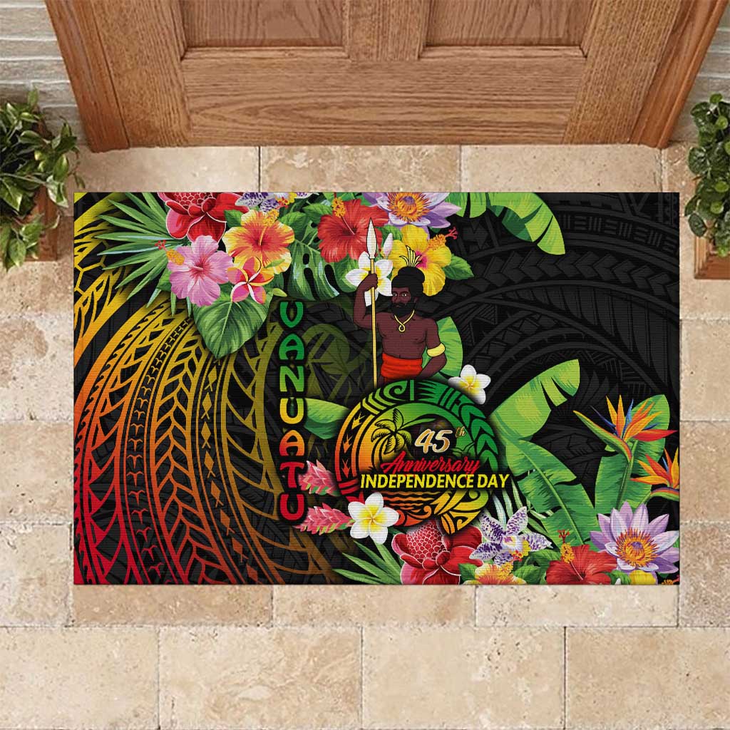 45th Anniversary of Freedom Vanuatu Rubber Doormat Island Pride Cultural Power Pacific Unity DT02 Art - Polynesian Pride