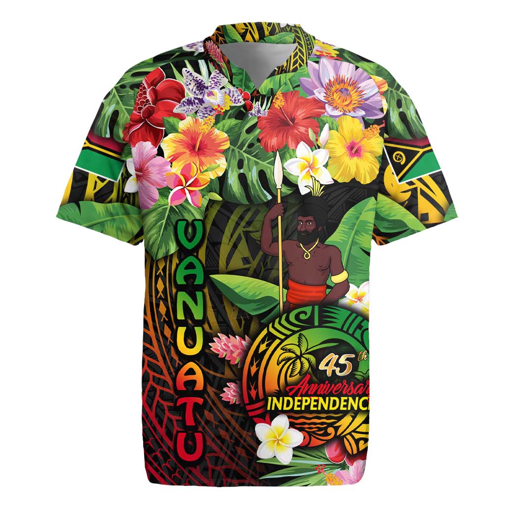 45th Anniversary of Freedom Vanuatu Rugby Jersey Island Pride Cultural Power Pacific Unity DT02 Art - Polynesian Pride