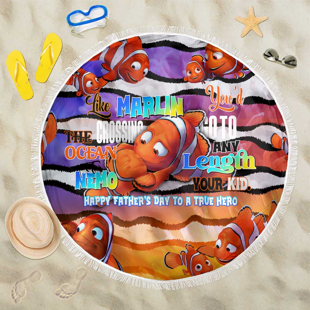 The Ocean Best Dad Beach Blanket Like Marlin Happy Fathers Day To a True Hero DT02 One Size 150cm Art - Polynesian Pride
