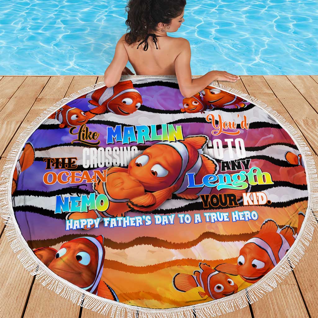 The Ocean Best Dad Beach Blanket Like Marlin Happy Fathers Day To a True Hero DT02 - Polynesian Pride