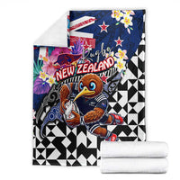 Kiwi New Zealand Rugby Blanket Kiwis Mascot Tropical Pattern DT02 - Polynesian Pride