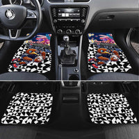 Kiwi New Zealand Rugby Car Mats Kiwis Mascot Tropical Pattern DT02 Set 4pcs Blue - Polynesian Pride