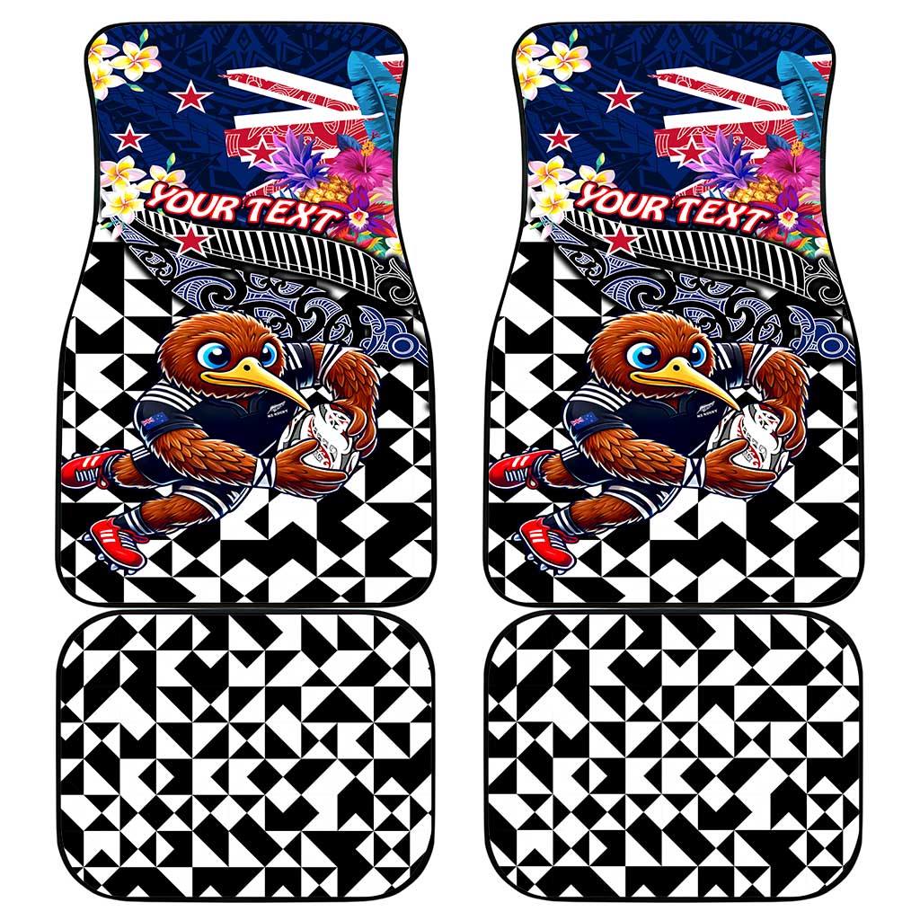 Kiwi New Zealand Rugby Car Mats Kiwis Mascot Tropical Pattern DT02 - Polynesian Pride