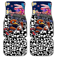 Kiwi New Zealand Rugby Car Mats Kiwis Mascot Tropical Pattern DT02 - Polynesian Pride