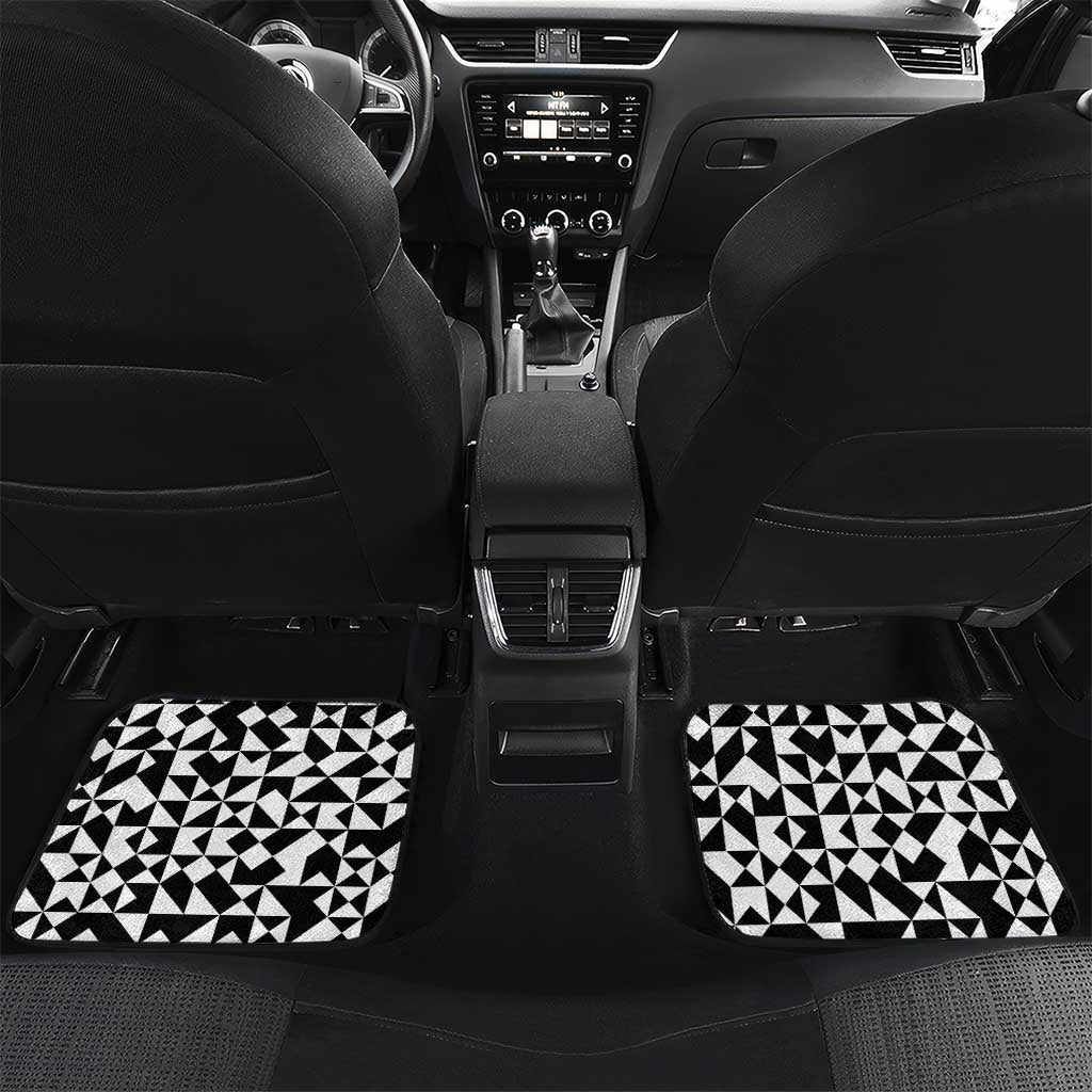 Kiwi New Zealand Rugby Car Mats Kiwis Mascot Tropical Pattern DT02 Set 2pcs - Back Blue - Polynesian Pride
