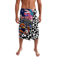 Personalized Kiwi New Zealand Rugby Lavalava Kiwis Mascot Tropical Pattern DT02 Blue - Polynesian Pride