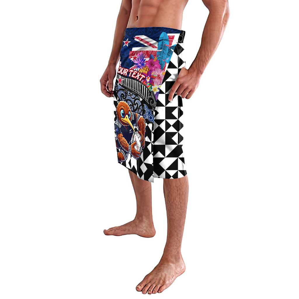 Personalized Kiwi New Zealand Rugby Lavalava Kiwis Mascot Tropical Pattern DT02 - Polynesian Pride
