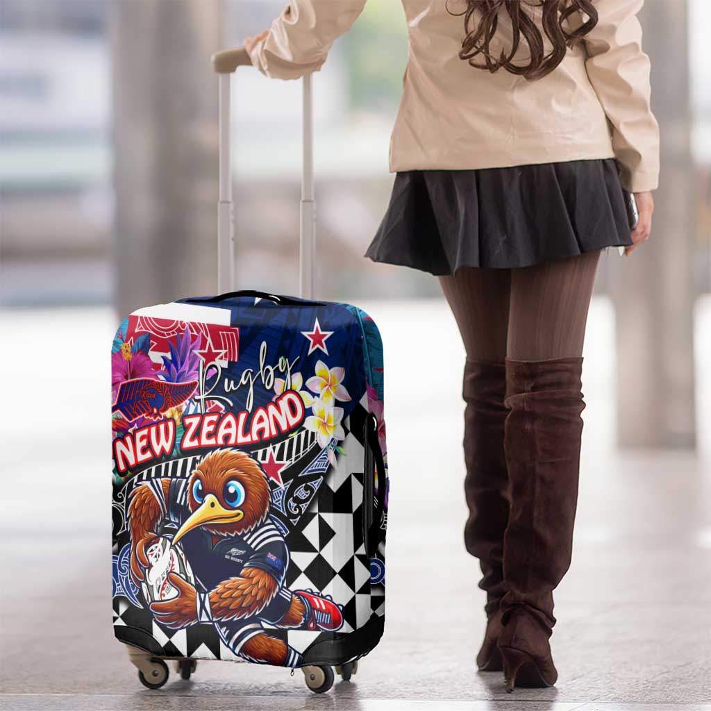 Kiwi New Zealand Rugby Luggage Cover Kiwis Mascot Tropical Pattern DT02 - Polynesian Pride
