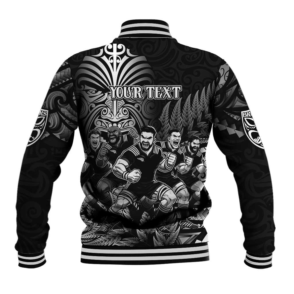 Personalized All Black Brothers Rugby Baseball Jacket New Zealand Maori Haka DT02 - Polynesian Pride