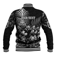Personalized All Black Brothers Rugby Baseball Jacket New Zealand Maori Haka DT02 - Polynesian Pride