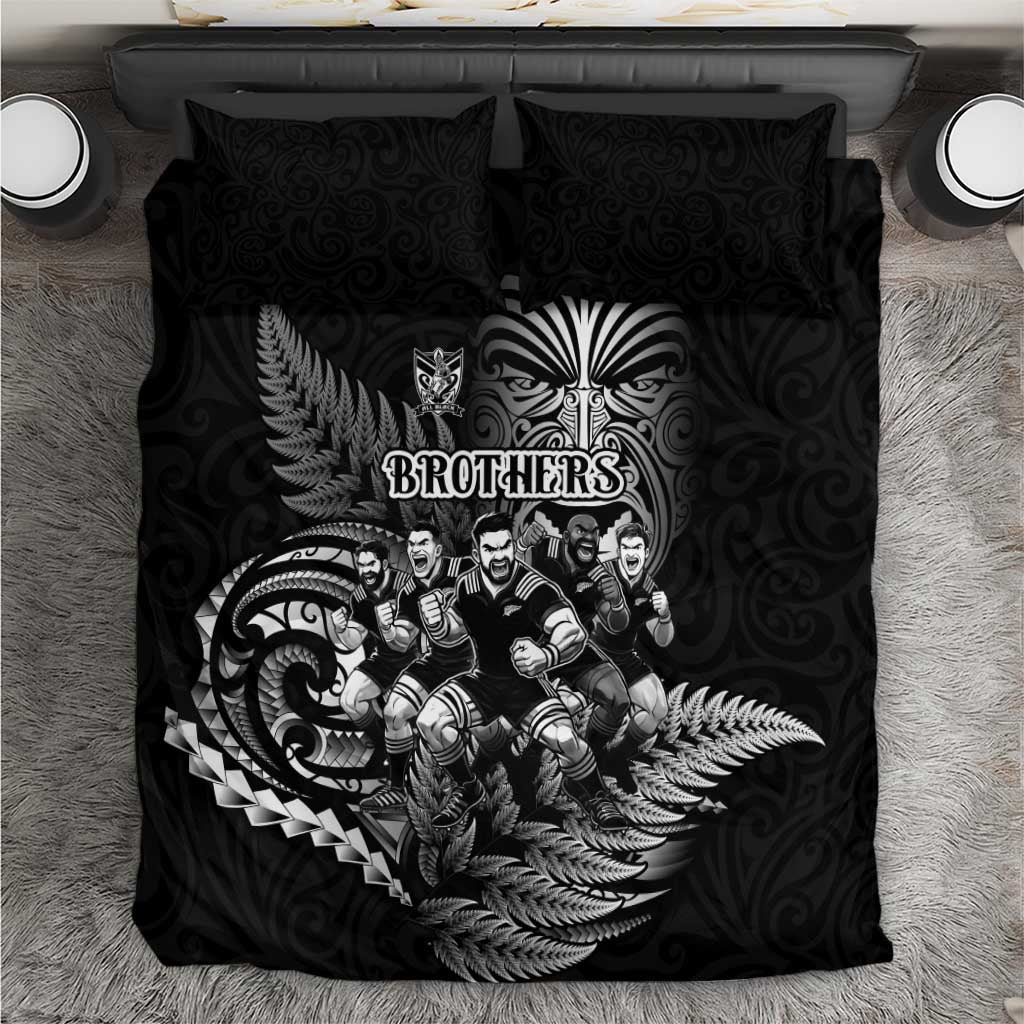 All Black Brothers Rugby Bedding Set New Zealand Maori Haka DT02 Black - Polynesian Pride