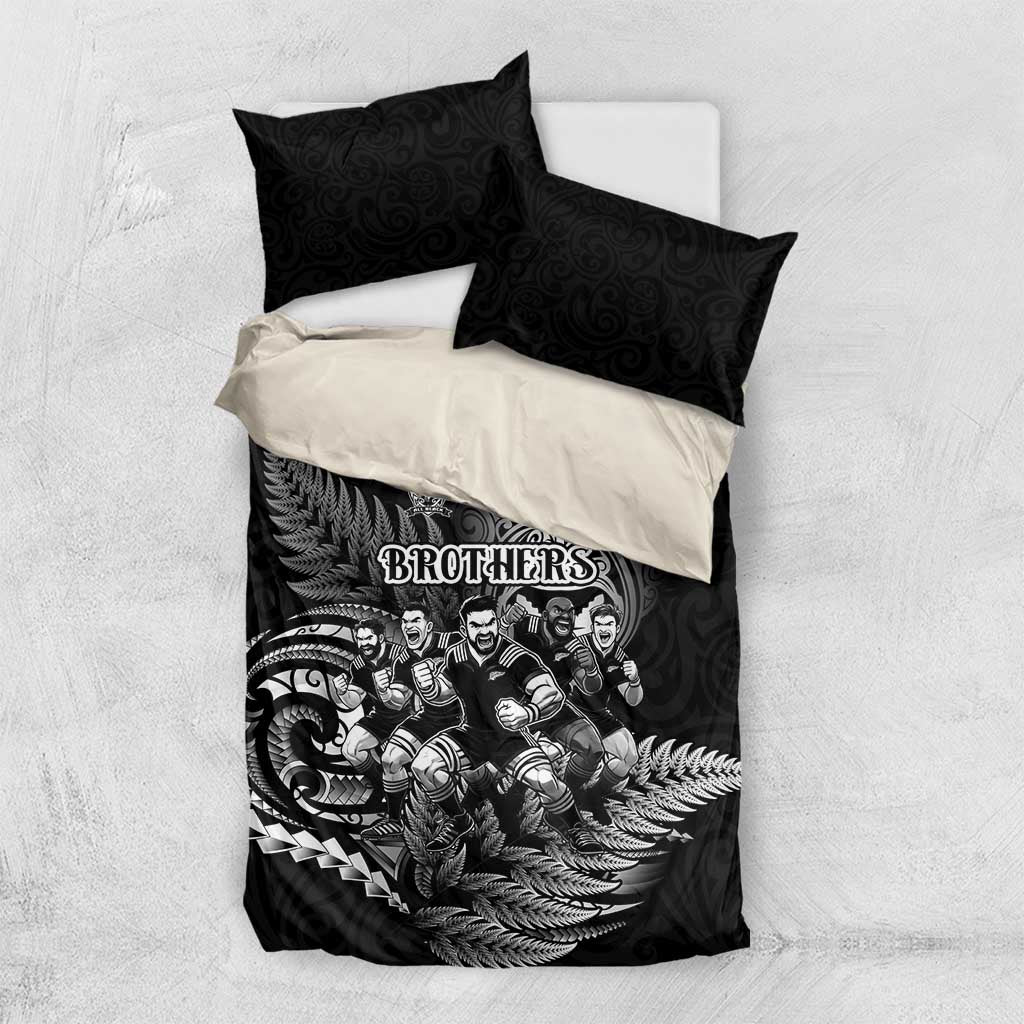 All Black Brothers Rugby Bedding Set New Zealand Maori Haka DT02 US Twin 172cm x 218cm Black - Polynesian Pride