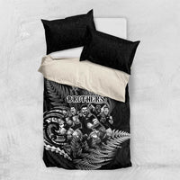 All Black Brothers Rugby Bedding Set New Zealand Maori Haka DT02 US Twin 172cm x 218cm Black - Polynesian Pride