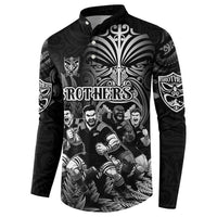 Personalized All Black Brothers Rugby Button Sweatshirt New Zealand Maori Haka DT02 - Polynesian Pride
