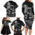 Personalized All Black Brothers Rugby Family Matching Long Sleeve Bodycon Dress and Hawaiian Shirt New Zealand Maori Haka