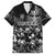 Personalized All Black Brothers Rugby Family Matching Off The Shoulder Long Sleeve Dress and Hawaiian Shirt New Zealand Maori Haka