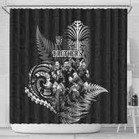 All Black Brothers Rugby Shower Curtain New Zealand Maori Haka DT02 - Polynesian Pride