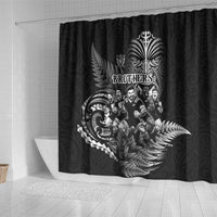 All Black Brothers Rugby Shower Curtain New Zealand Maori Haka DT02 - Polynesian Pride