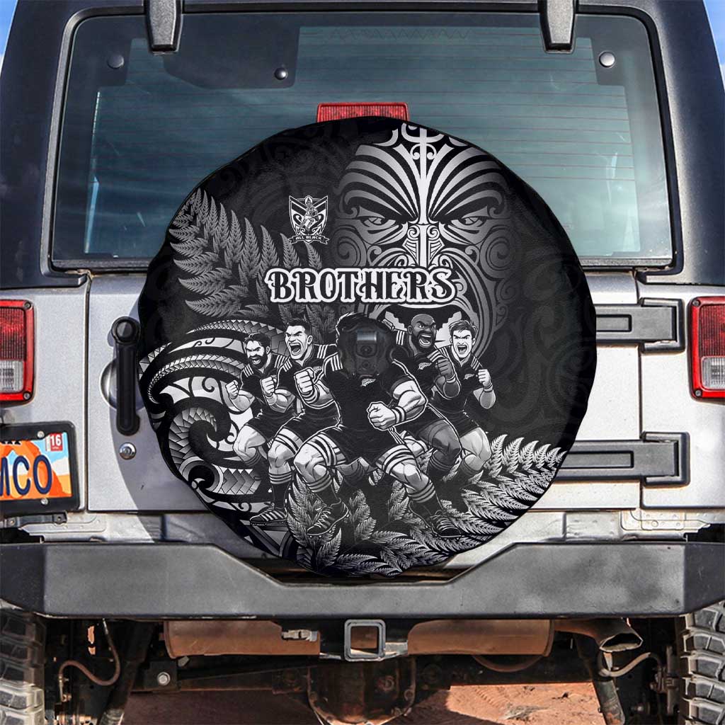 All Black Brothers Rugby Spare Tire Cover New Zealand Maori Haka