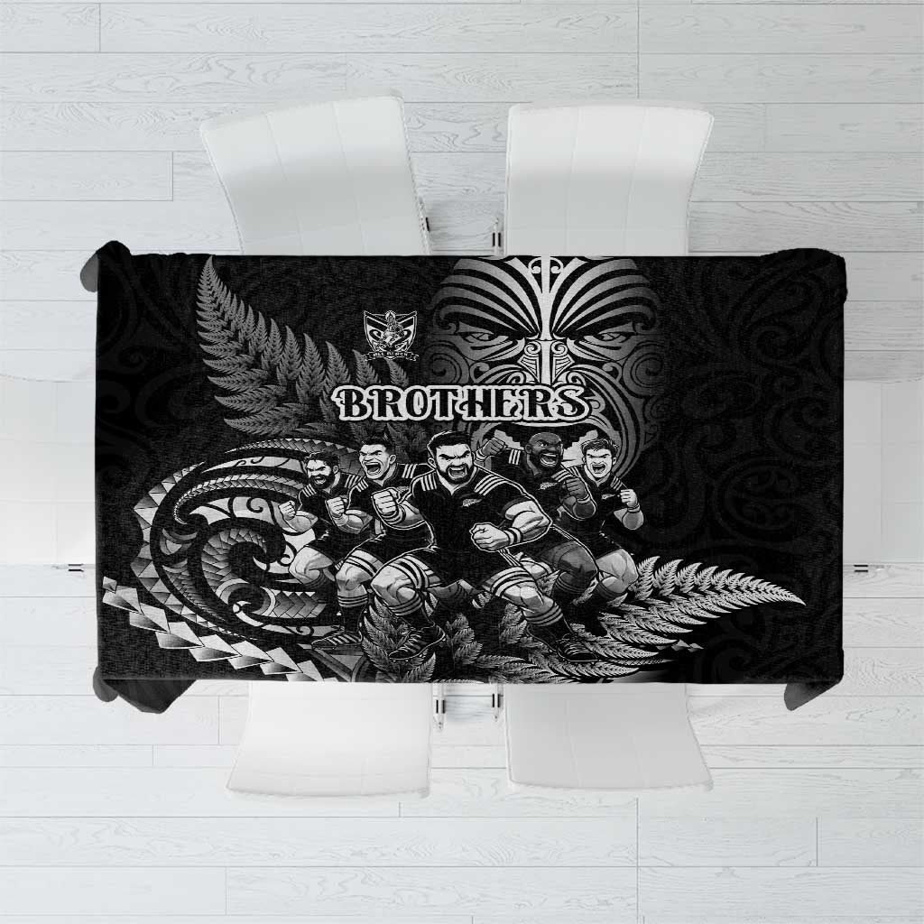 All Black Brothers Rugby Tablecloth New Zealand Maori Haka