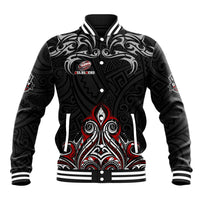All Black NZL Rugby Champions Baseball Jacket Maori Warrior DT02 Unisex Black - Polynesian Pride