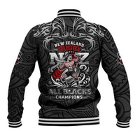 All Black NZL Rugby Champions Baseball Jacket Maori Warrior DT02 - Polynesian Pride