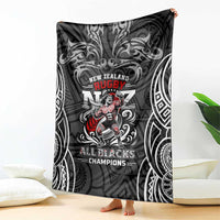 All Black NZL Rugby Champions Blanket Maori Warrior DT02 - Polynesian Pride