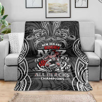 All Black NZL Rugby Champions Blanket Maori Warrior DT02 - Polynesian Pride