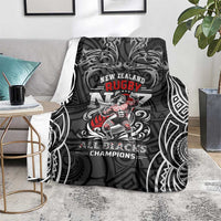 All Black NZL Rugby Champions Blanket Maori Warrior DT02 - Polynesian Pride