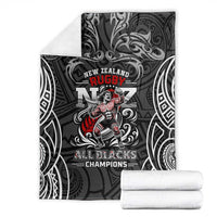 All Black NZL Rugby Champions Blanket Maori Warrior DT02 - Polynesian Pride