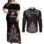 All Black NZL Rugby Champions Couples Matching Off Shoulder Maxi Dress and Long Sleeve Button Shirt Maori Warrior