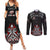 All Black NZL Rugby Champions Couples Matching Summer Maxi Dress and Long Sleeve Button Shirt Maori Warrior