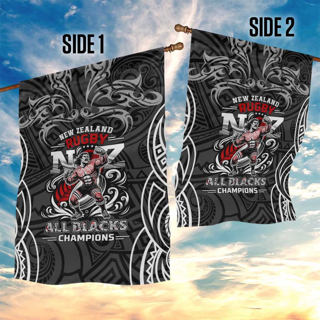 All Black NZL Rugby Champions Garden Flag Maori Warrior DT02 - Polynesian Pride