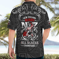 All Black NZL Rugby Champions Hawaiian Shirt Maori Warrior DT02 - Polynesian Pride