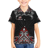 All Black NZL Rugby Champions Kid Hawaiian Shirt Maori Warrior DT02 Kid Black - Polynesian Pride