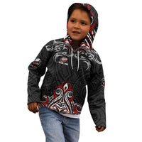 All Black NZL Rugby Champions Kid Hoodie Maori Warrior DT02 - Polynesian Pride