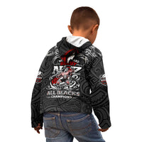 All Black NZL Rugby Champions Kid Hoodie Maori Warrior DT02 - Polynesian Pride