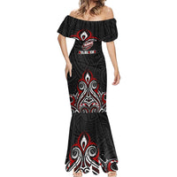 All Black NZL Rugby Champions Mermaid Dress Maori Warrior DT02 - Polynesian Pride
