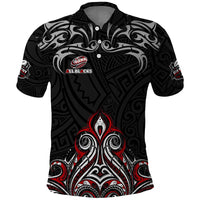 All Black NZL Rugby Champions Polo Shirt Maori Warrior DT02 Black - Polynesian Pride