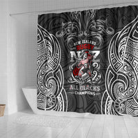 All Black NZL Rugby Champions Shower Curtain Maori Warrior DT02 - Polynesian Pride
